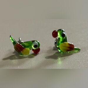 New Colorful Parrot Glass Earrings